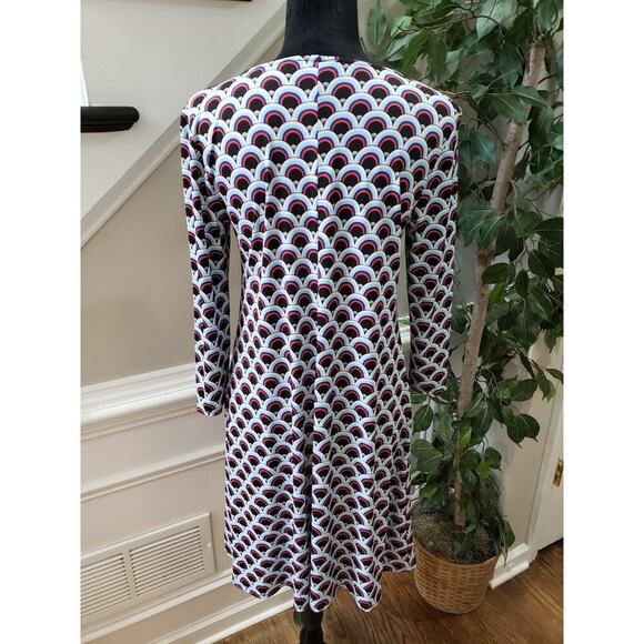 MSK Women's Multicolor Polyester Round Neck Long Sleeve Knee Length Dress Small - Picture 8 of 13